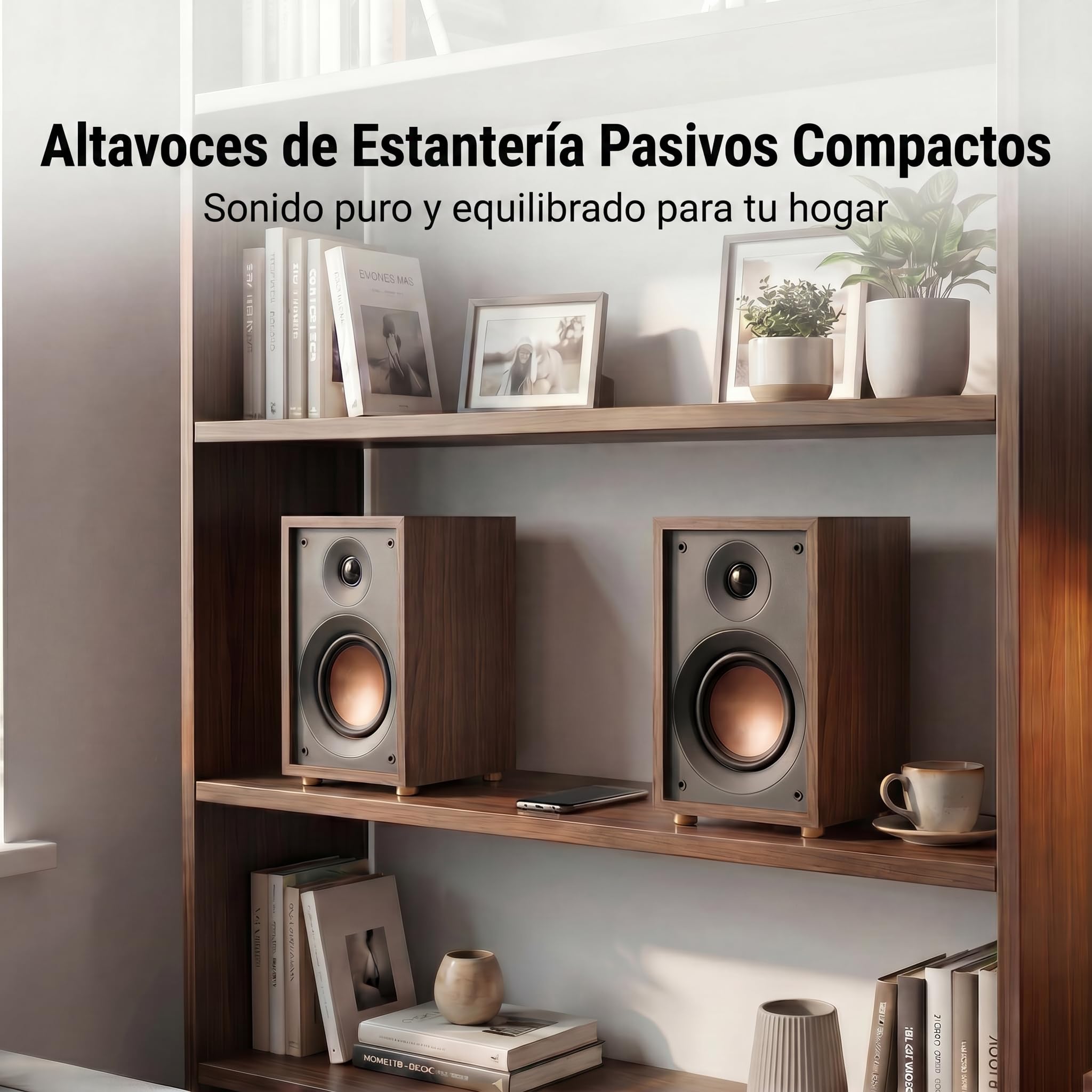 HiVi-Swans Oasis - Altavoces pasivos, altavoces de estantería de 2 vías para sonido envolvente estéreo de escritorio o cine en casa