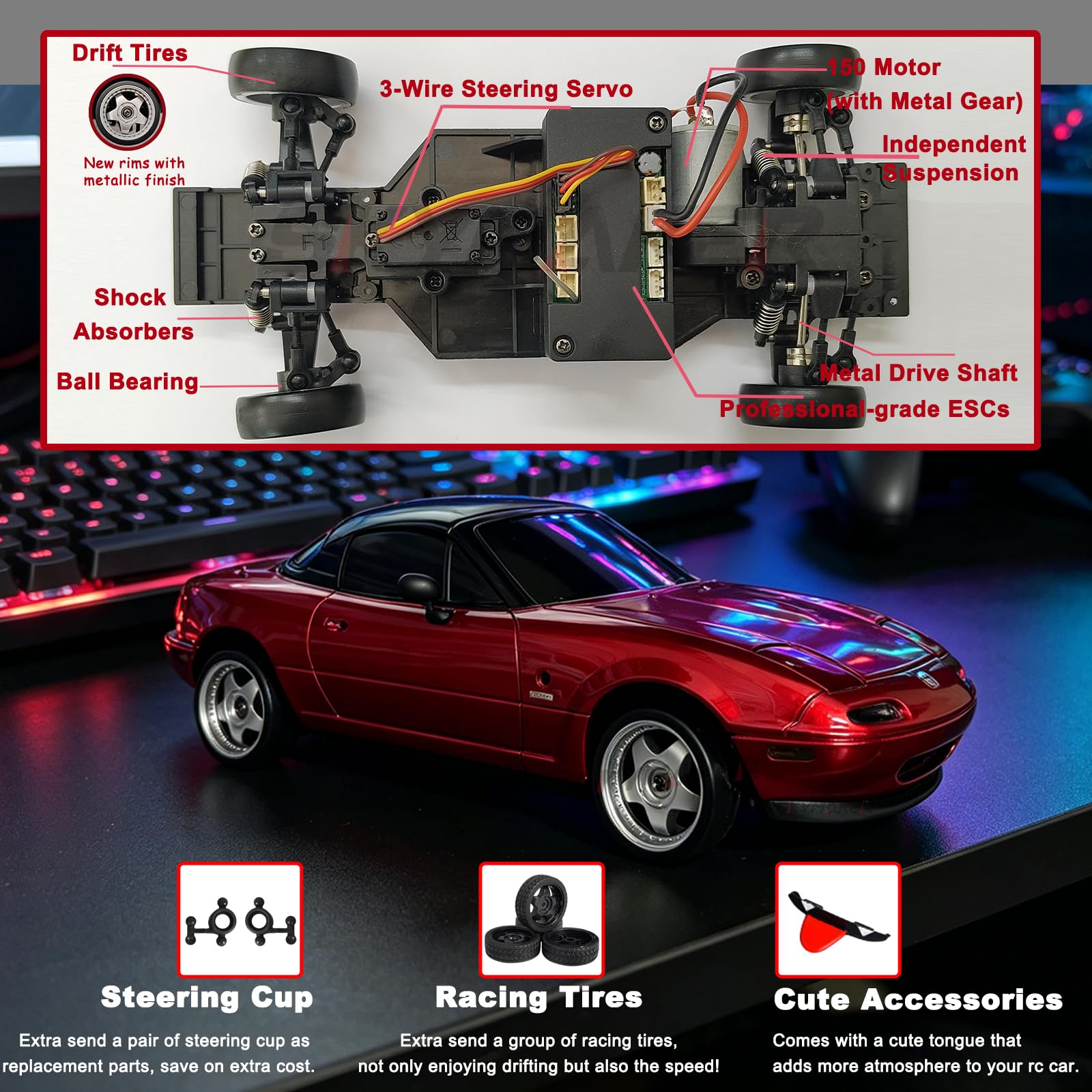 Amazon.co.jp: Skymaker LDRC マツダ MX5 ミアータ RC ドリフトカー 1
