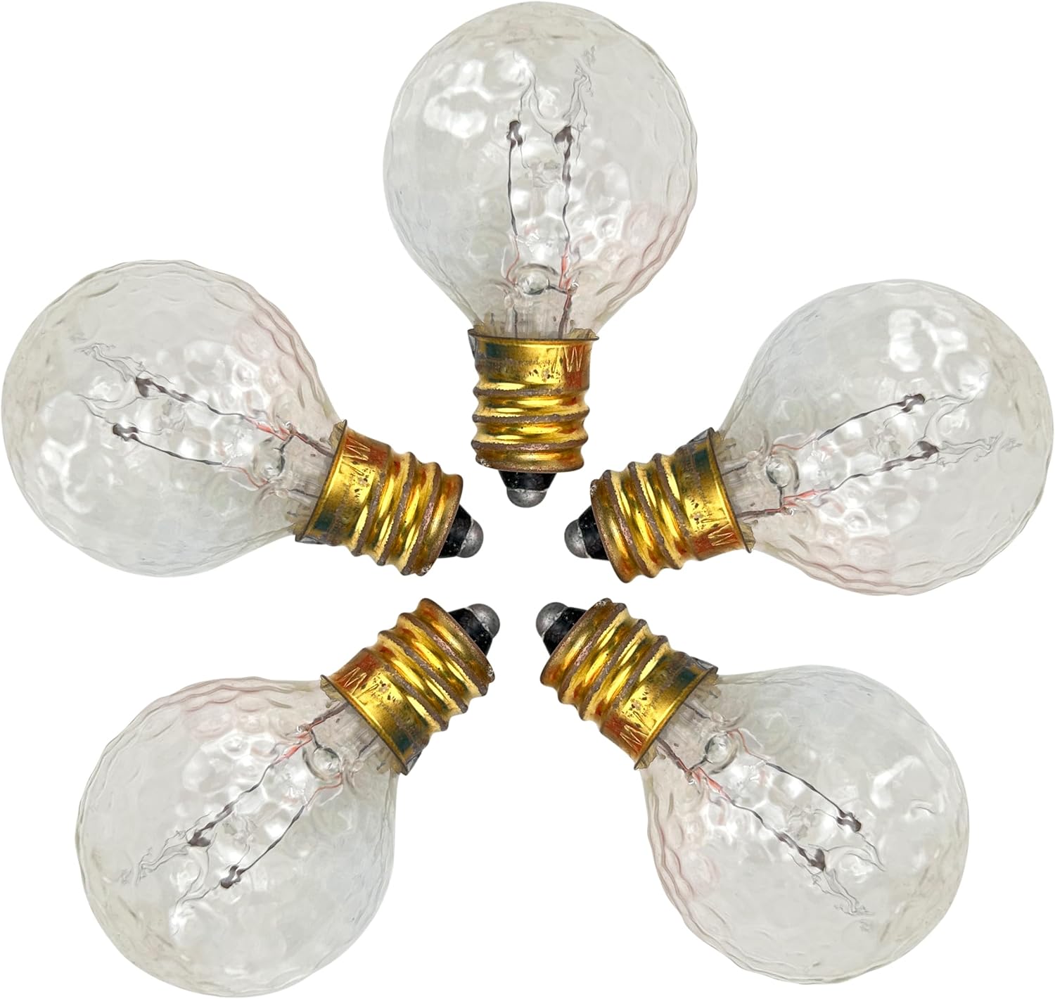 National Artcraft Random Blinking 7 Watt Incandescent Golf Ball Light Bulbs with Dimpled Surface - Five (5) Assorted Transparent Colors - (Pkg/10)