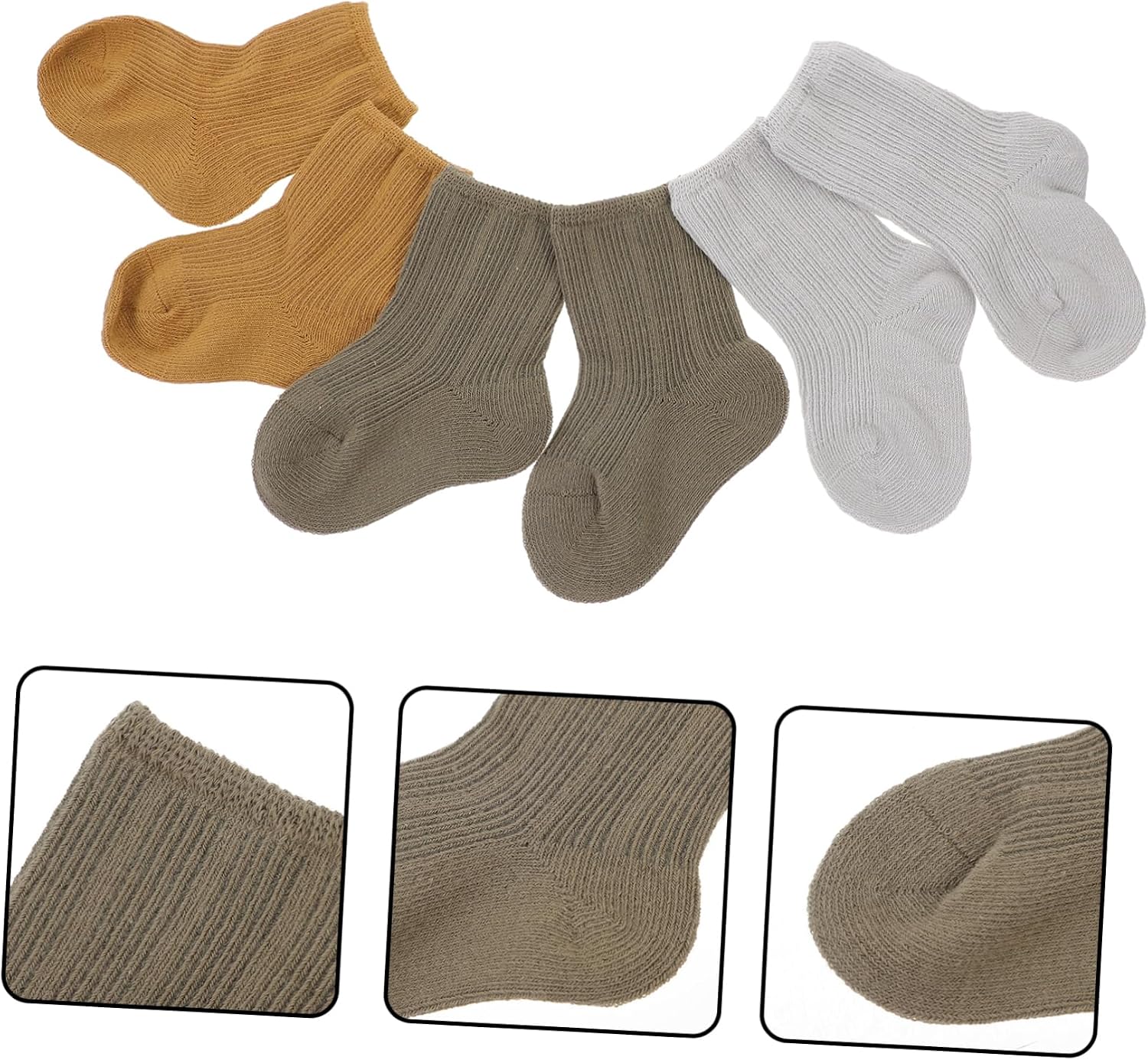 BESTonZON 3pairs Warm Socks Non-slip Mid Tube Socks for Newborns and Toddlers Soft and for s Months