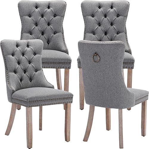 Miniatura 13 de Juego de 2 sillas de cocina y comedor de terciopelo, respaldo exterior capitoné, tapizadas en terciopelo, estructura de madera maciza (celeste, 2