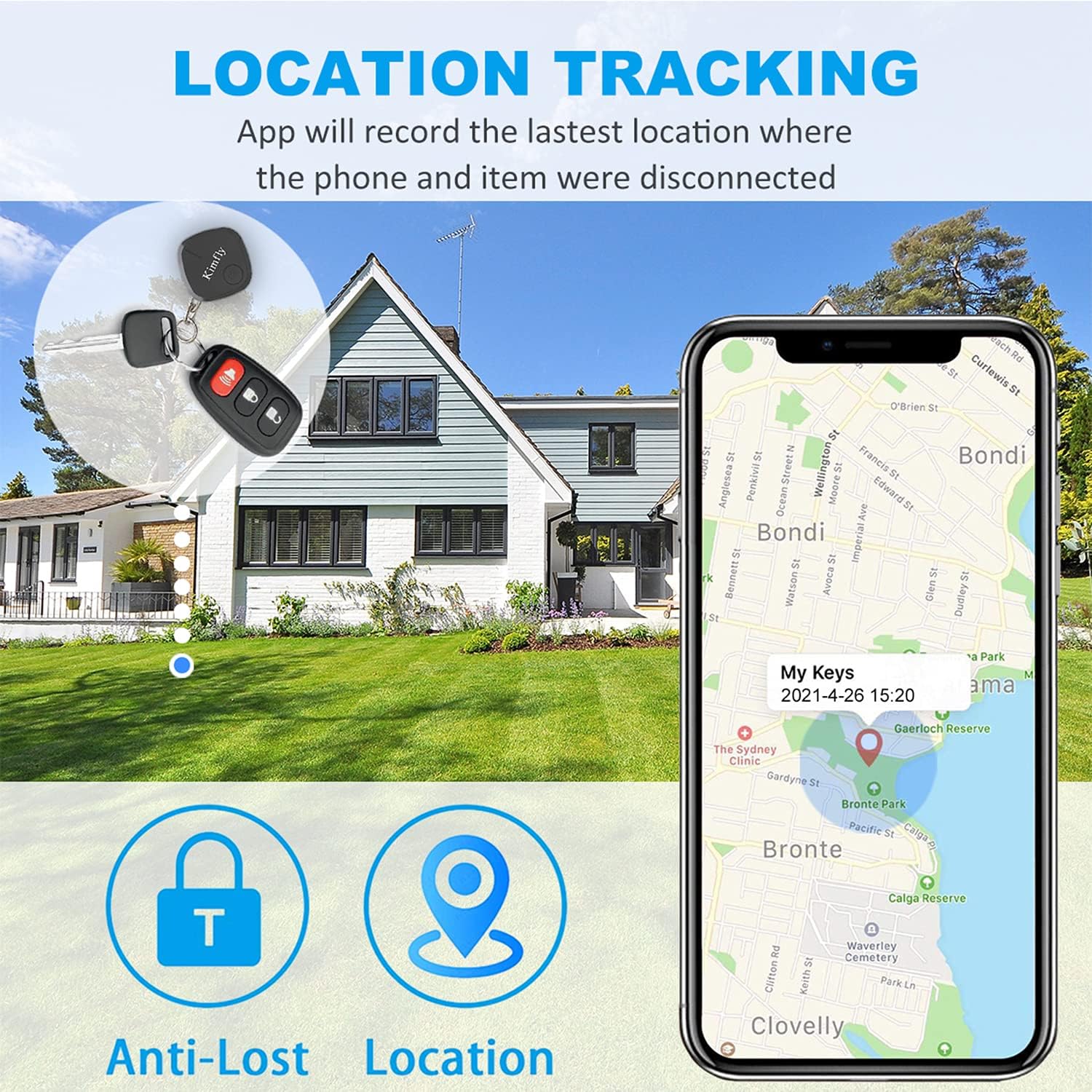 key finder locator with app 2 pack wireless item finder ultra thin smart bluetooth key tracker for phones key wallet pets bag remote