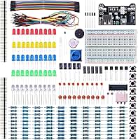 ELEGOO Kit eletrônico divertido com cabo resistor de tábua de ensaio, capacitor, LED, potenciômetro total de 235 itens para Arduino