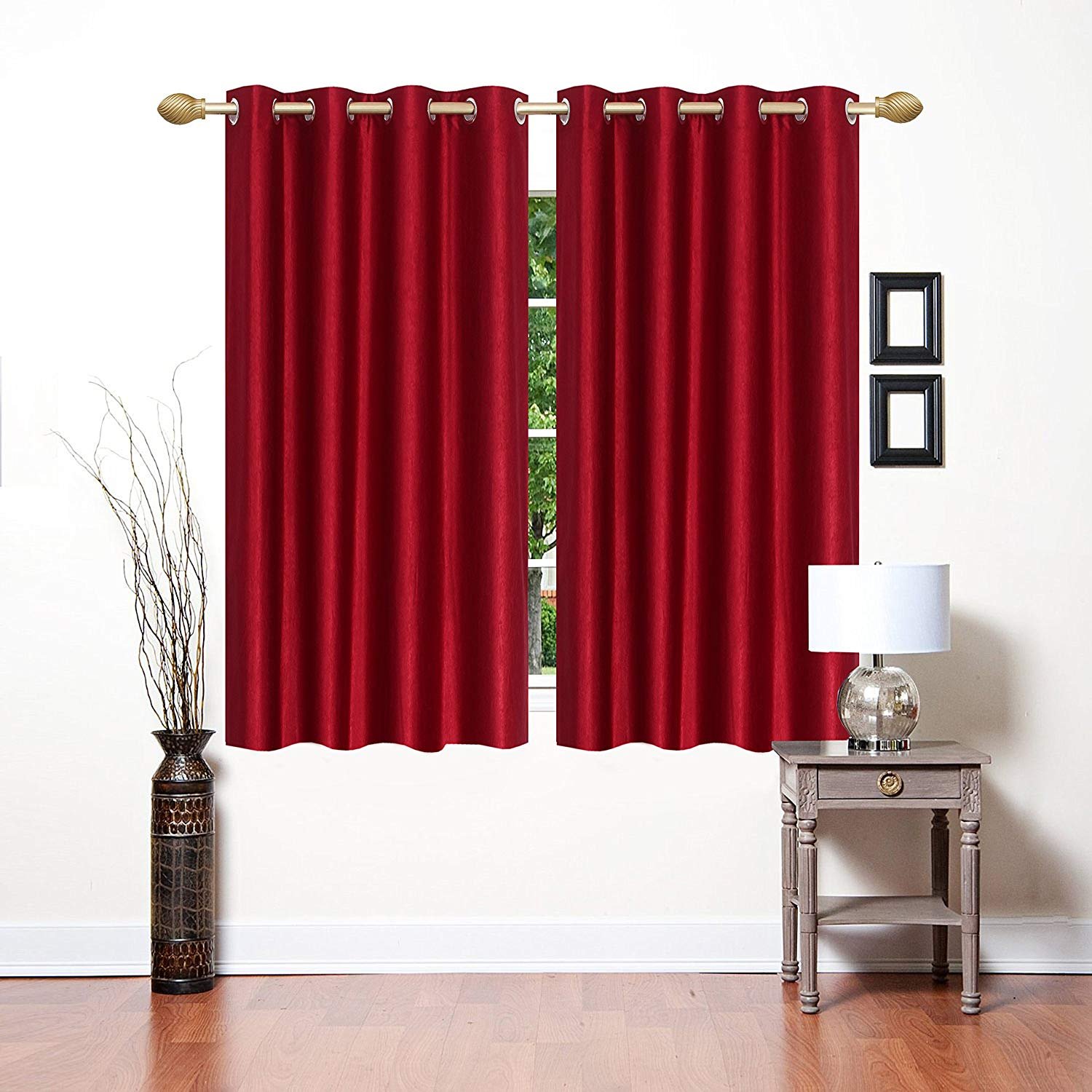 Fiona Creations Plain Red Color Curtains Window Eyelet Curtain Polyester 6 feet -(2 Piece) (B07WF9JK65) Amazon Price History, Amazon Price Tracker