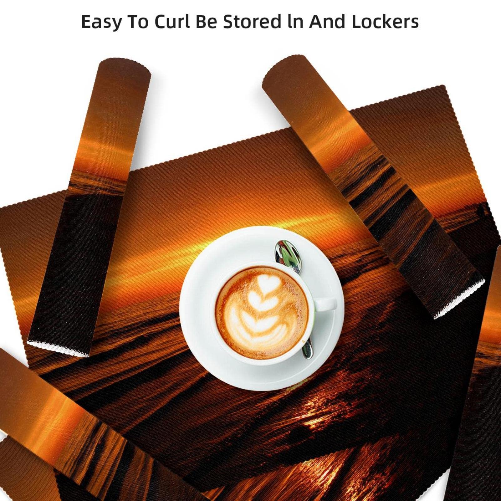 Placemats voor zee en zonsondergang, set van 4 Placemats voor zee en zonsondergang, set van 4
