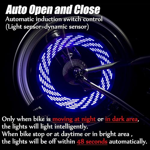 Miniatura 3 de DAWAY Luz de vástago de válvula de neumático de bicicleta A08  Luces LED impermeables para rueda de bicicleta, lámpara intermitente de neón que