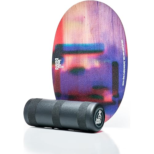 The Original Indo Board - Balance Board Trainer for Core Strength, Stability & Athletic Performance - Surfing, Skateboarding, Snowboarding, Yoga, Physical Therapy & More. Includes Board and Roller.