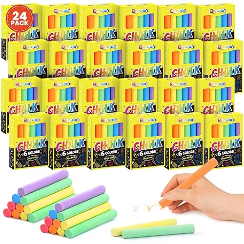 Ellinjan 288 Count Chalk Set for Kids, Non-Toxic Mini Chalk