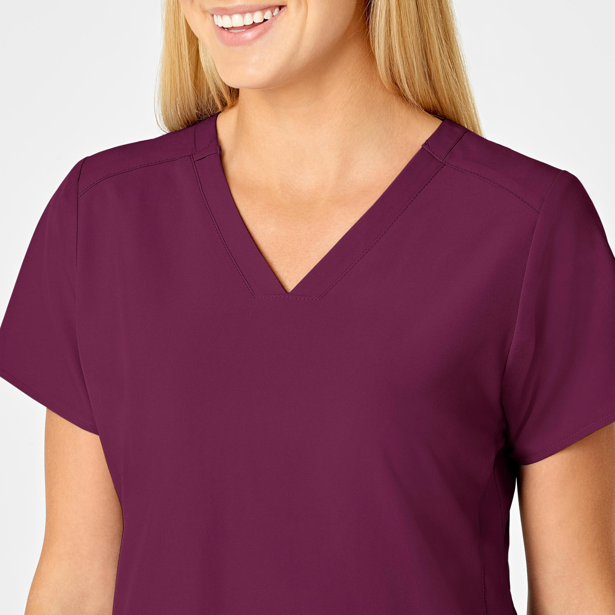 WonderWink Damen Flex Back V-Ausschnitt Scrub Top, Wein, X-Groß