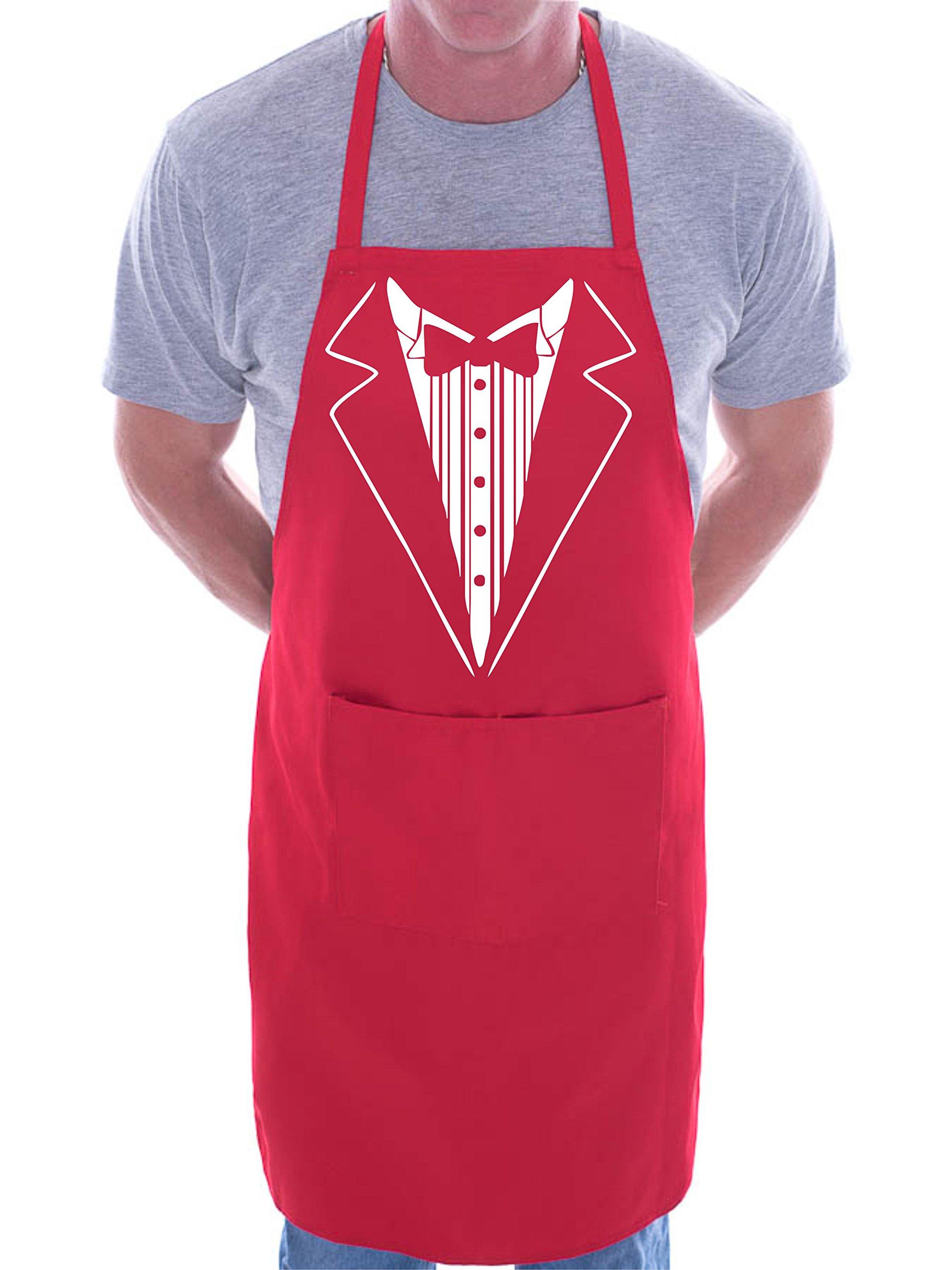 Print4U Tuxedo BBQ Cooking Funny Novelty Apron Red