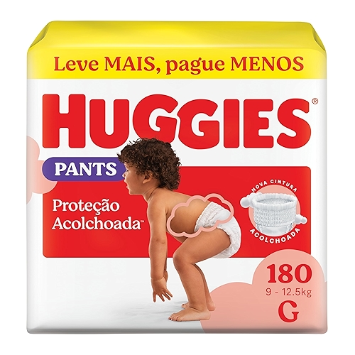 Huggies Fralda Pants Descartável Proteção Acolchoada G - 180 fraldas Huggies Fralda Pants Descartável Proteção Acolchoada G - 180 fraldas