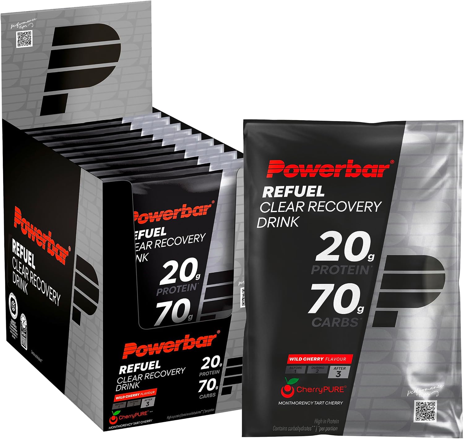 Powerbar - Black Line - Refuel - Clear Recovery Drink - Wild Cherry - 10x97g