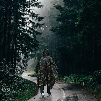ElifeAcc Rain Poncho Waterproof Adult Multifunctional Reusable Ponchos for Outdoor Hiking Activities