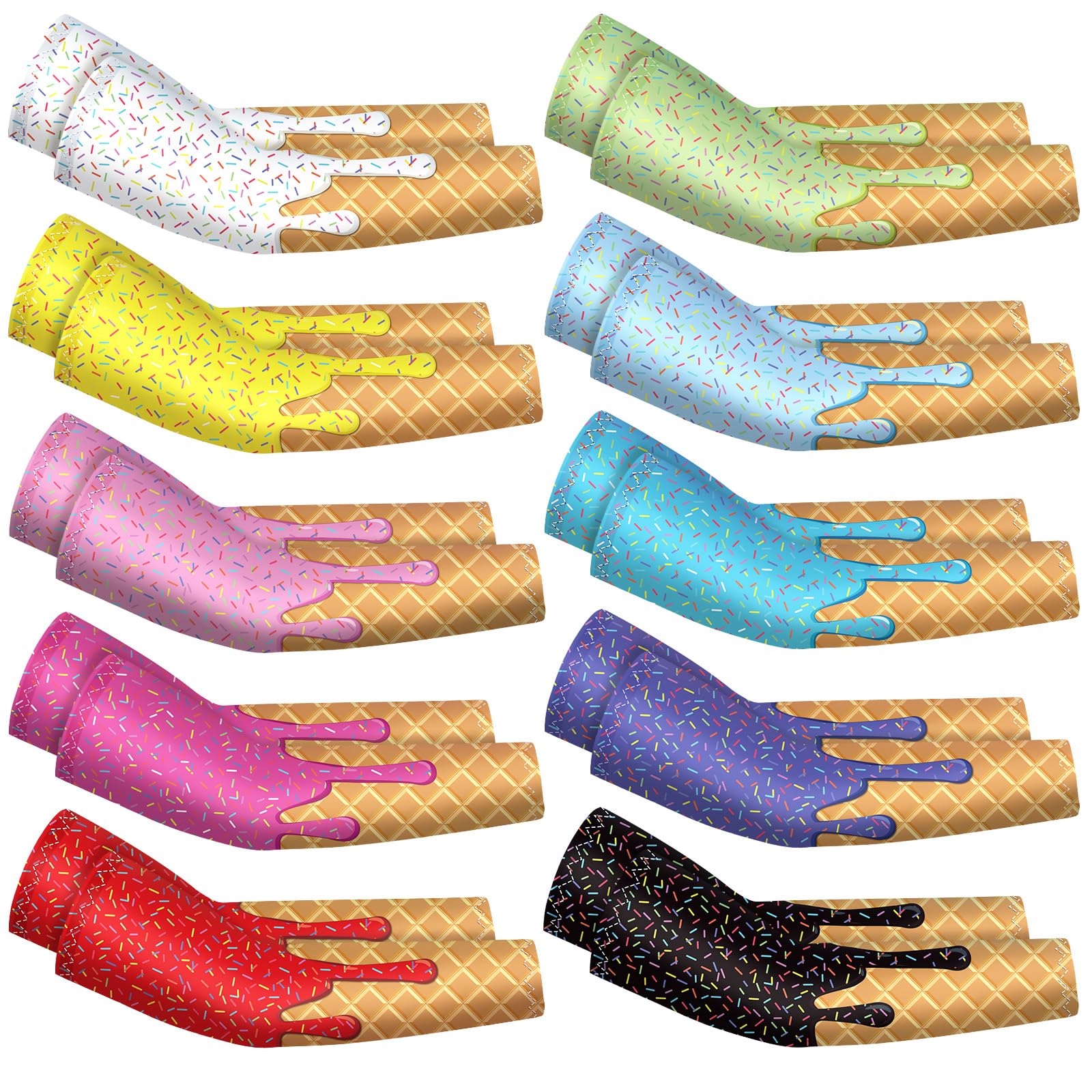 Geyoga 10 Pairs Arm Sleeves for Kids