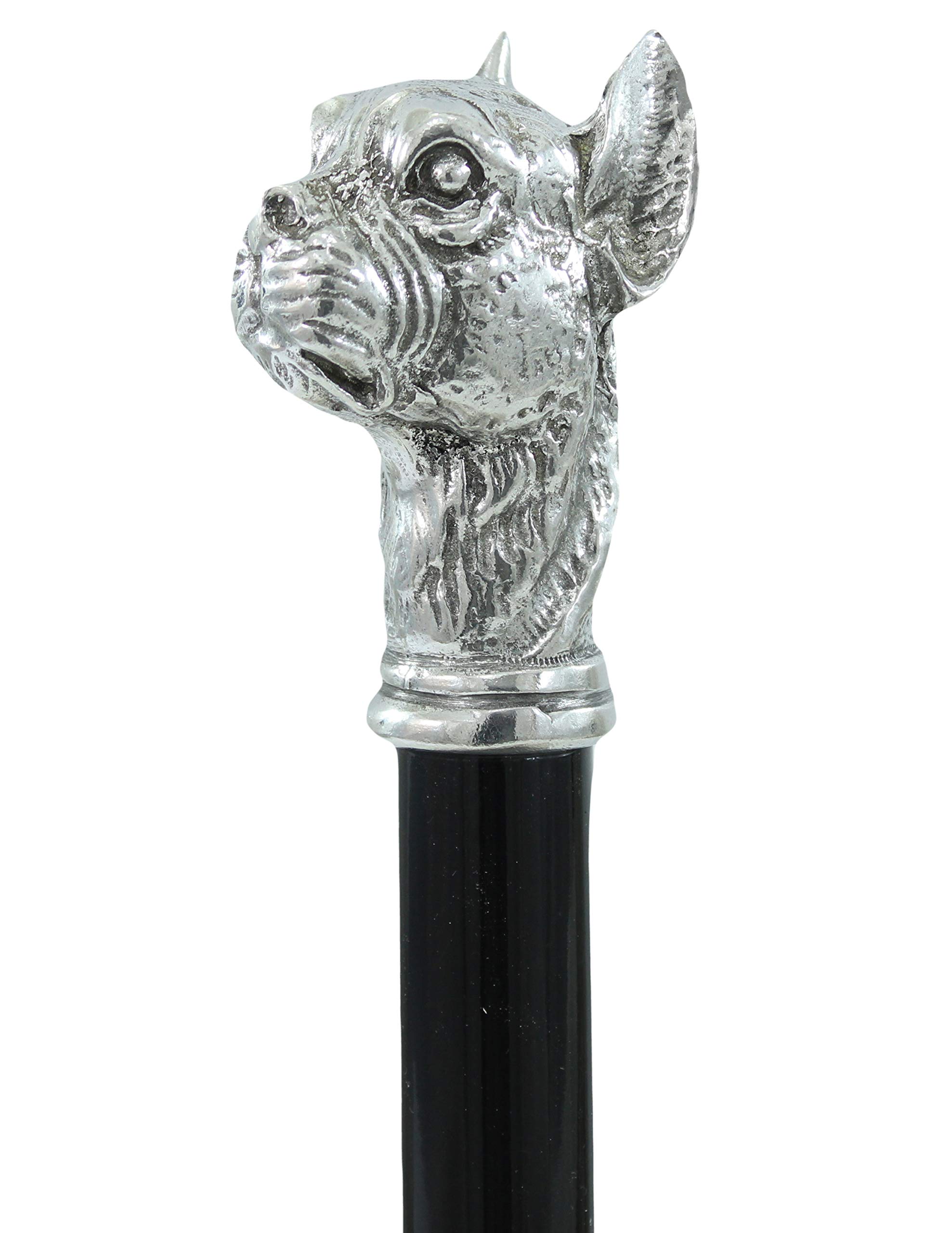 Bastón de Paseo Tipo bóxer de Madera Maciza de estaño, Color Plateado, Elegante, Vintage, Ideal para la Libertad de un Hombre y una Mujer Cavagnini