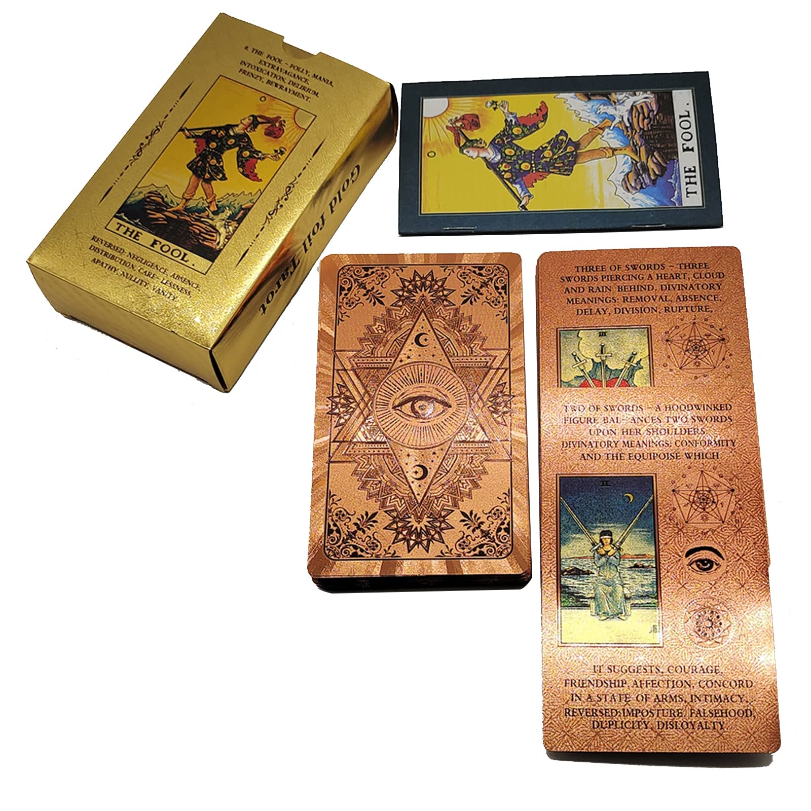 Tarot-Karten Anfänger-Set, Wasserdichtes PVC-Falten-Deck, Farbwechselnde Klassische Karten Mit Reiseführer, Exquisite Box für Anfänger und Experten, C (Far