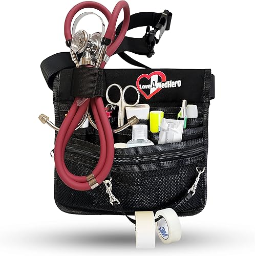 Miniatura 2 de Love A Medhero Riñonera de enfermera para mujer, bolsa de cintura para enfermeras, bolsa de cinturón de lactancia con bolsillos de utilidad, soporte