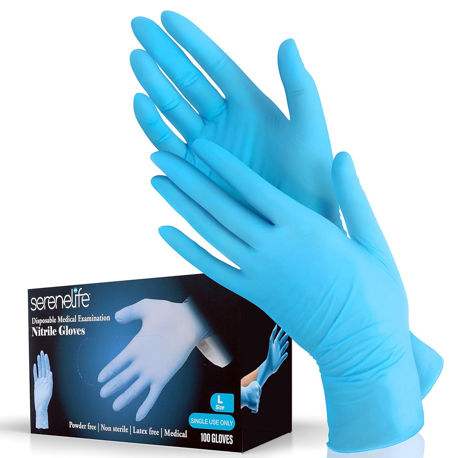 100 Pcs Nitrile Disposable Gloves - Soft Industrial Grade Gloves, Nitrile Gloves 4 Mil Powder-Free, Latex-Free Protective Gloves, Ambidextrous, Soft and Comfortable - (Extra-Large)