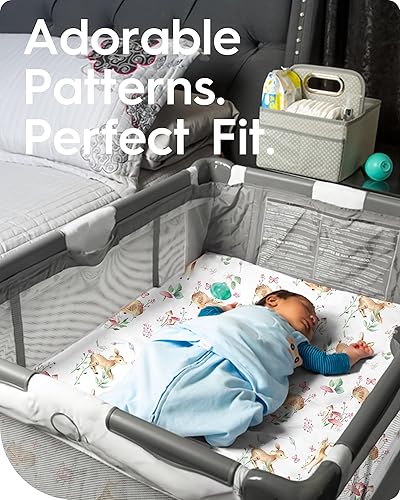 Miniatura 3 de Sábanas mini para cuna de 24 x 38 pulgadas, ultra suaves, paquete N Play, sábanas ajustadas para niño y niña, sábanas de colchón neutral de paquete