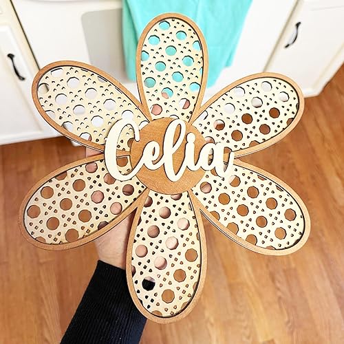 Miniatura 5 de Chillever - Decoración de pared personalizada de madera personalizada con letrero de nombre de bebé, exquisita decoración de guardería y arte de