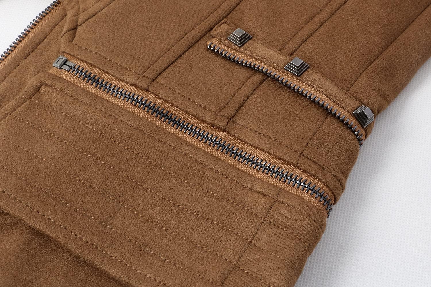 chouyatou Women's Fashion Studded Perfectly Shaping Faux Leather Biker Jacket - Image 5