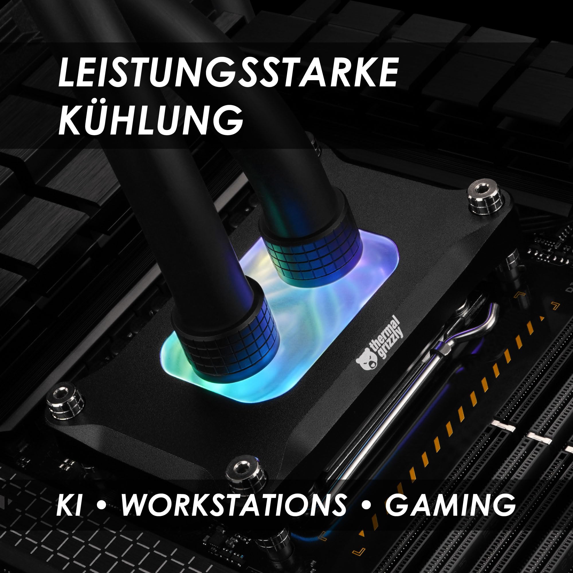 Thermal Grizzly Mycro Pro RGB Schwarz CPU-Wasserkühler für AMD AM5, AM4
