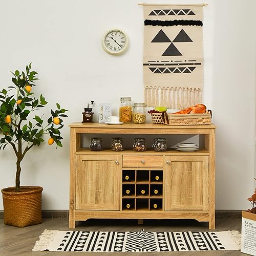 Miniatura 2 de LOKO Gabinete de buffet con almacenamiento, armario de almacenamiento de cocina con accesorio anti-caída, aparador buffet con estante extraíble para