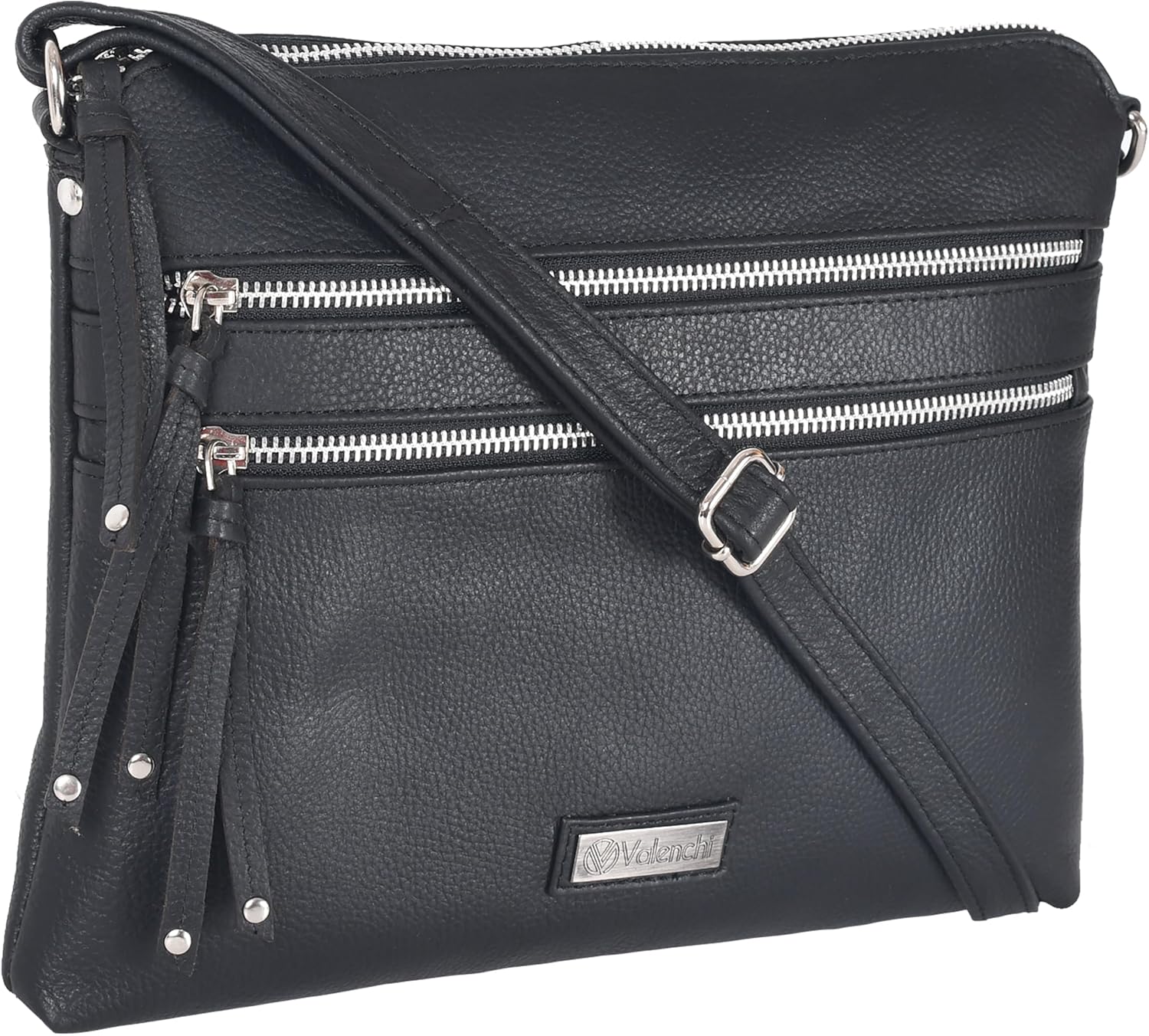 VALENCHI Real Genuine Leather Women's Crossbody Purse/Bag With Adjustable Strap