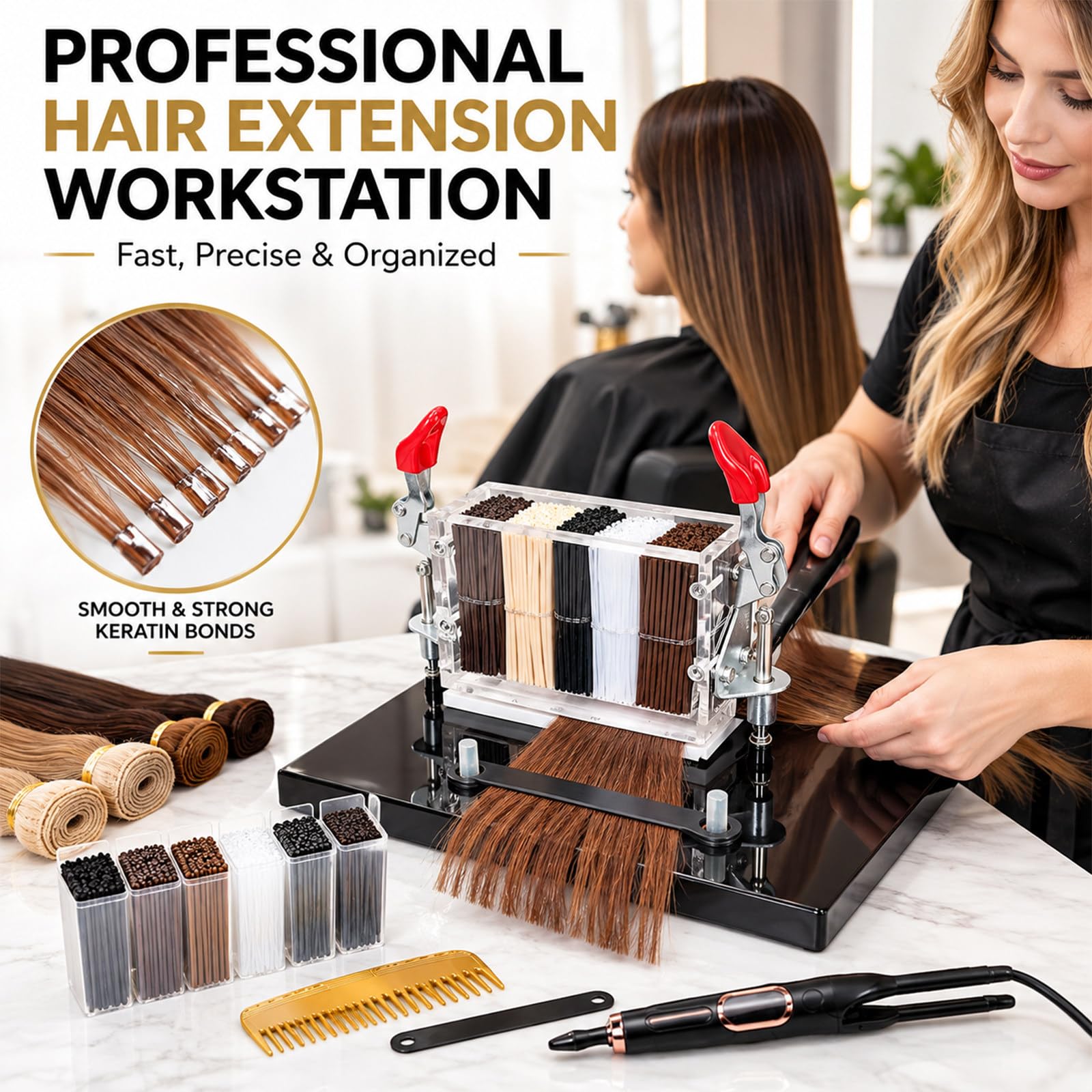 Kit Professionale di Strumenti per L'applicazione di Extension a Cheratina (K-Tip)