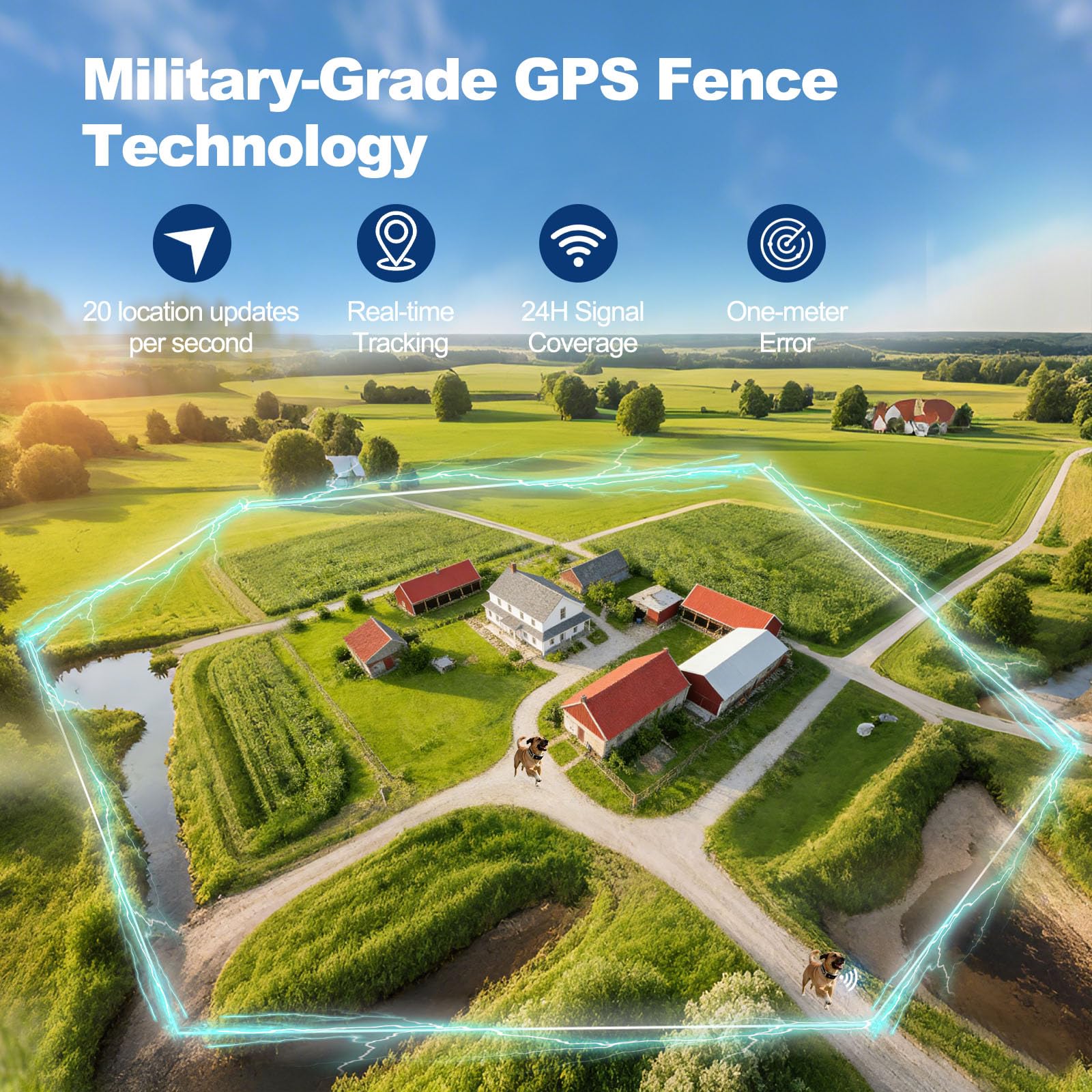 GPS Electric Dog Fence, Wireless Dog Fence, Subscription-Based System, Portable Fence for Outdoor Use, Rechargeable Waterproof Silicone Collar Adjustable for Dogs - image 2