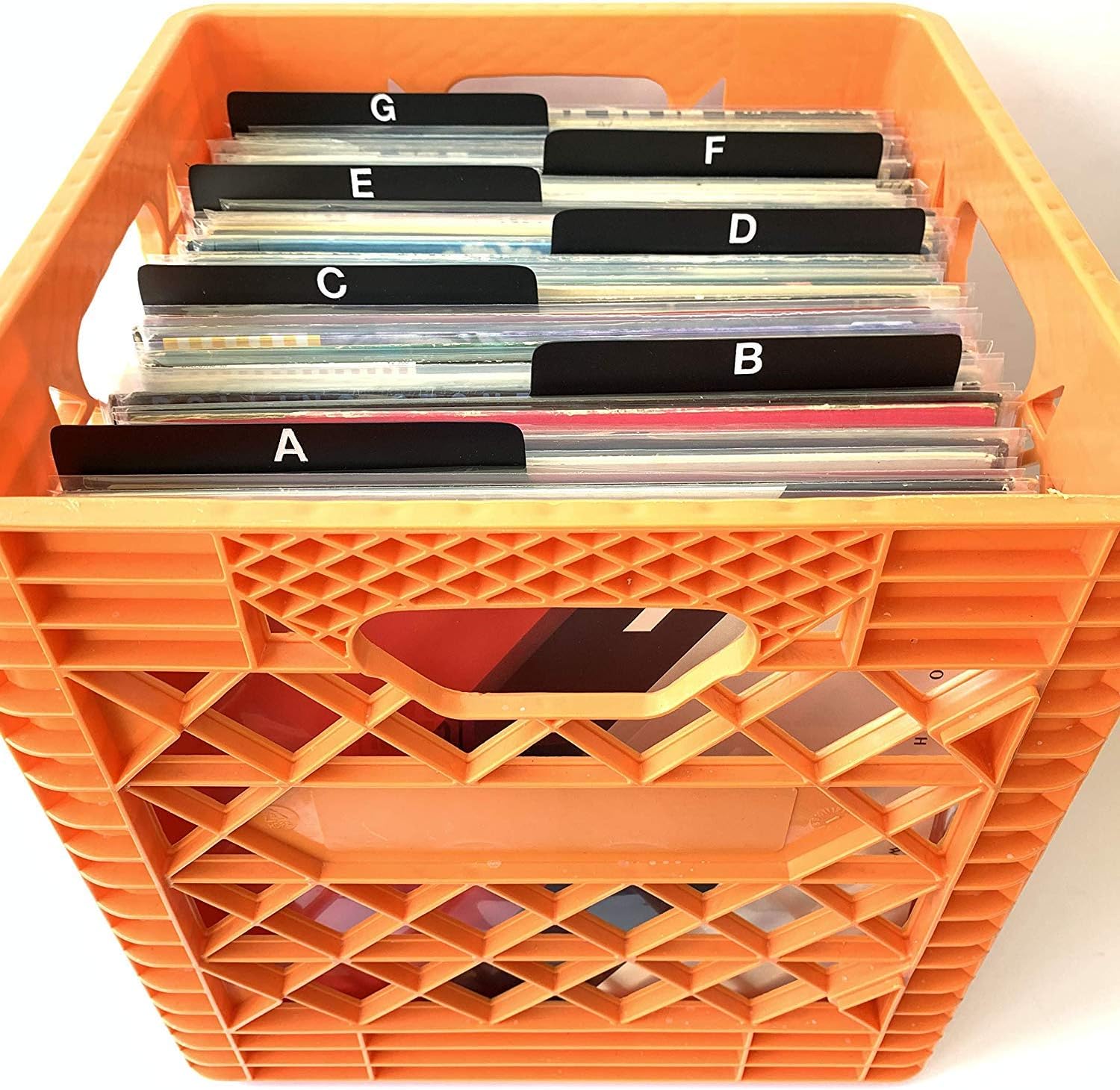 A-Z DIY Kit Black Alphabetical Record Dividers Professional Collector Professional Cards 12-inch 33rpm LP Vinyl Album Organizers/Organization/Organizational A to Z Lettering on Both Sides of tab.