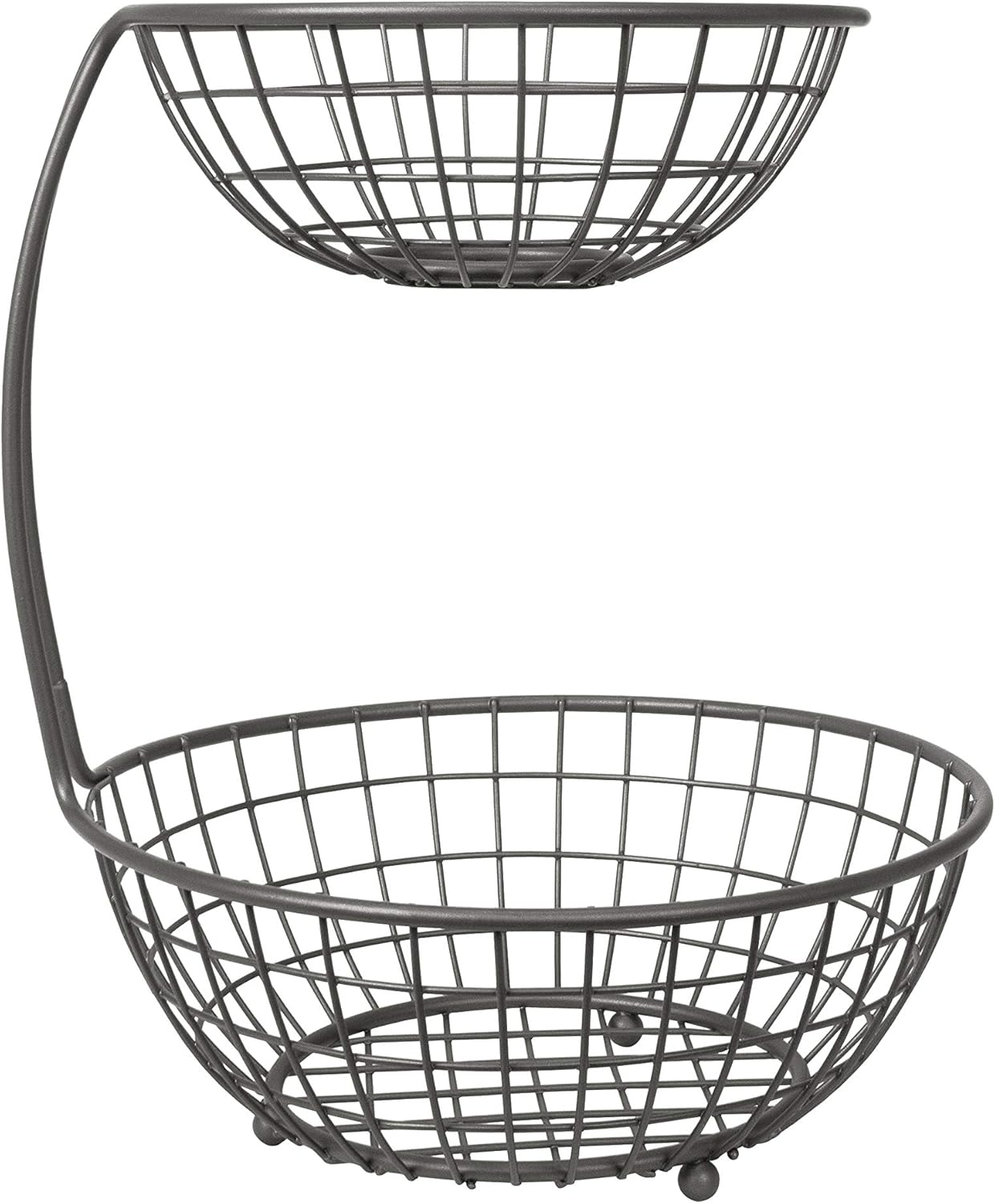 Flash Deals - 60% OFF Spectrum Diversified Grid Arched 2-Tier Basket Server Bowls for Storage Organization and Display of Produce Vegetables and Fruit, Industrial Gray, Medium Up To 50% OFF Spectrum Diversified Grid Arched 2-Tier Basket Server Bowls for Storage Organization and Display of Produce Vegetables and Fruit, Industrial Gray, Medium