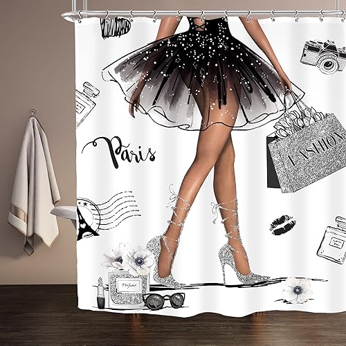 Miniatura 2 de Imirell Cortina de ducha bohemia con diseño de arco iris, 60 pulgadas de ancho x 72 pulgadas de alto, para niños y niñas, bohemio, abstracto,