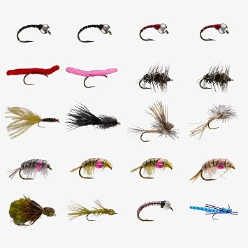 RIO Products Fly Fishing Flies Kit Assortment for Freshwater Fishing, Signature Flies for Trout, Bass, and Salmon, 7/11/12/13/15/20pcs