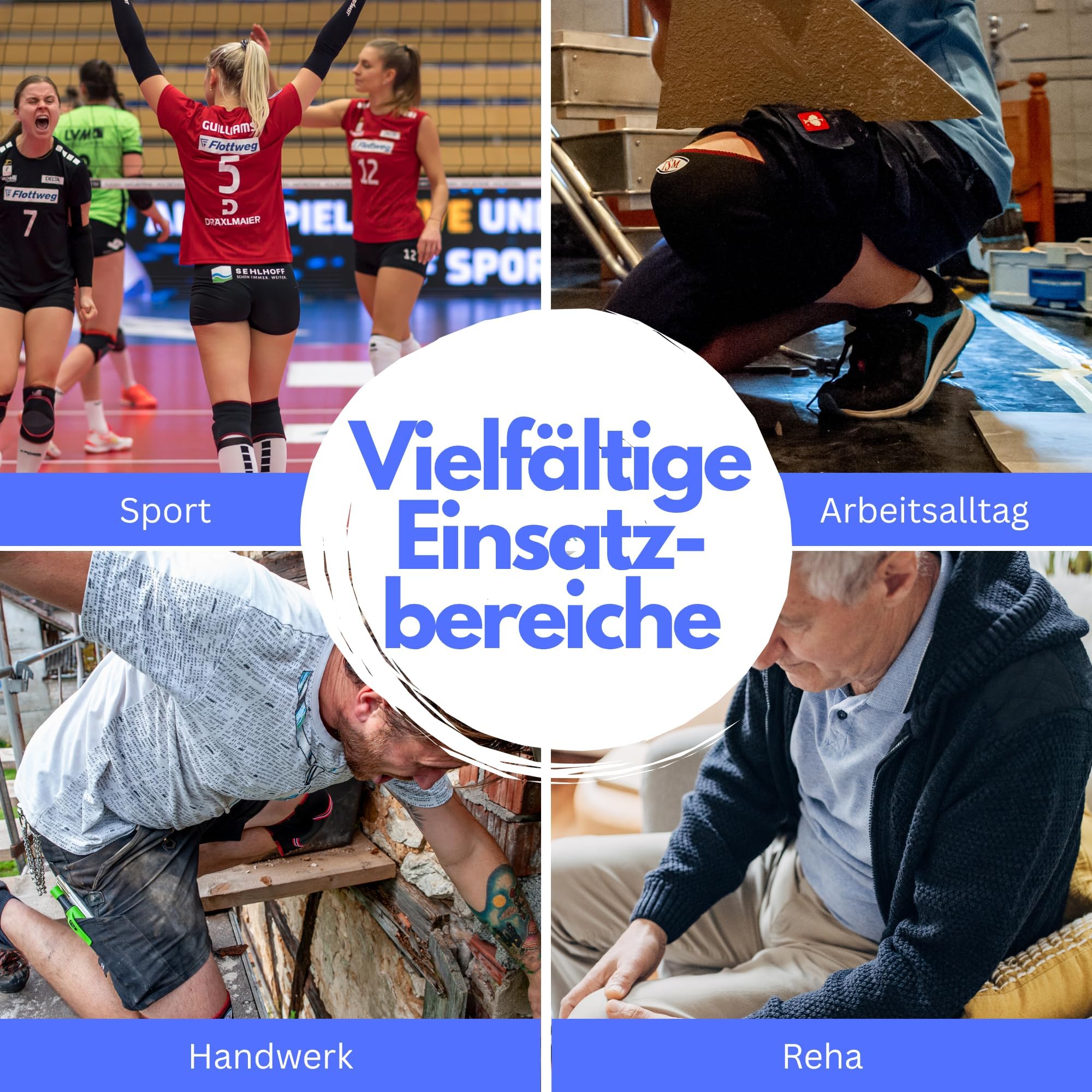 TSM Kniepolster Aktiv 1 Polster | Neoprenbandage Durchblutungsförderung, Dämpfung äußerer Einwirkungen | Stabilisierung, Schmerzlinderung, Wärme-, Schweißabführung | 1 Stück Made in Germany 2553