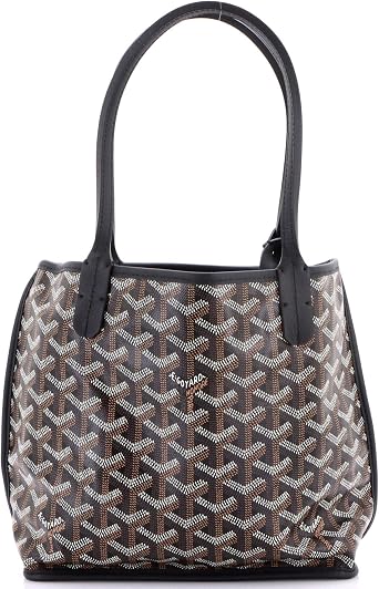 Pre-Loved Anjou Reversible Tote Coated Canvas Mini, Black