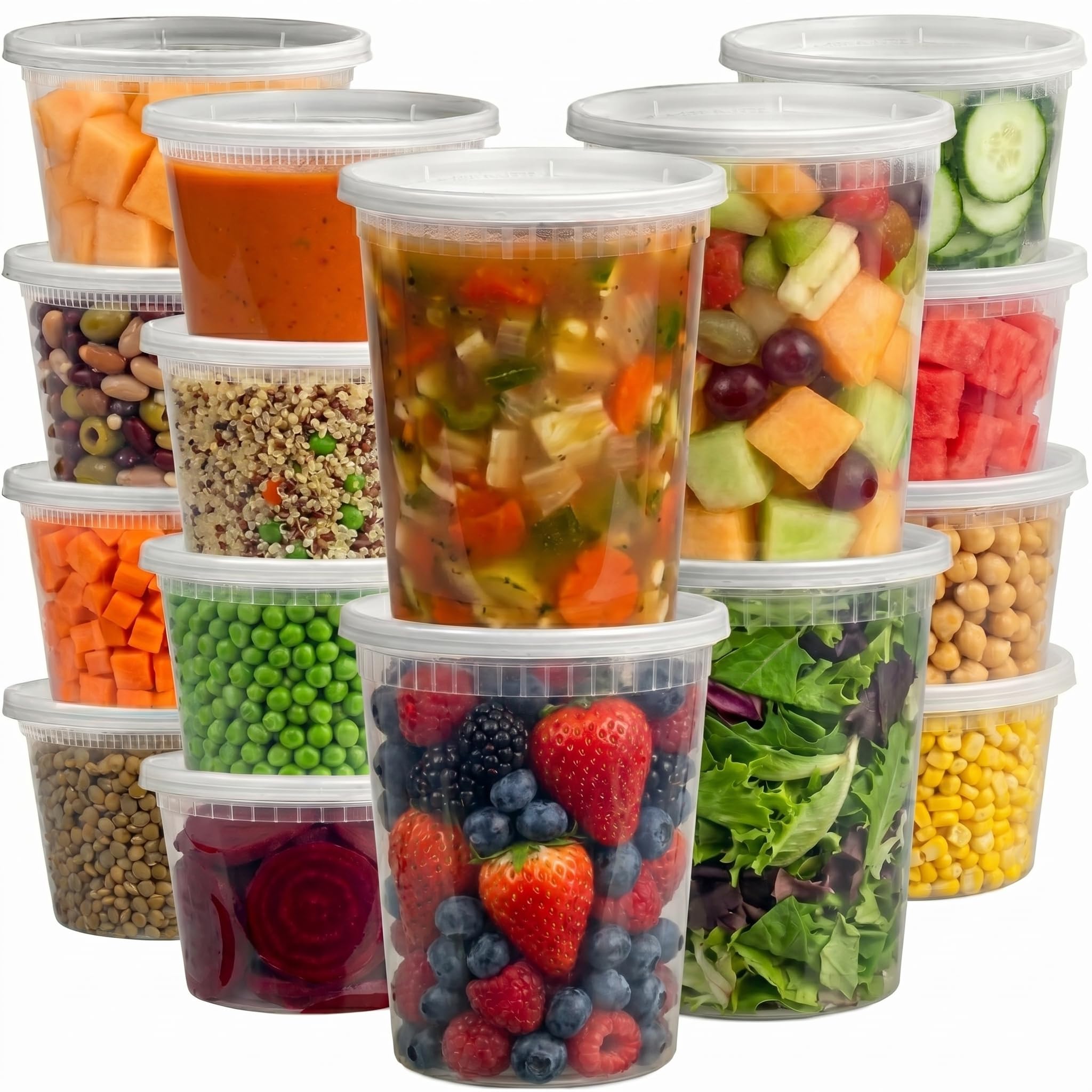 JoyServe 16 Sets Deli Containers with Lids – 16oz & 32oz