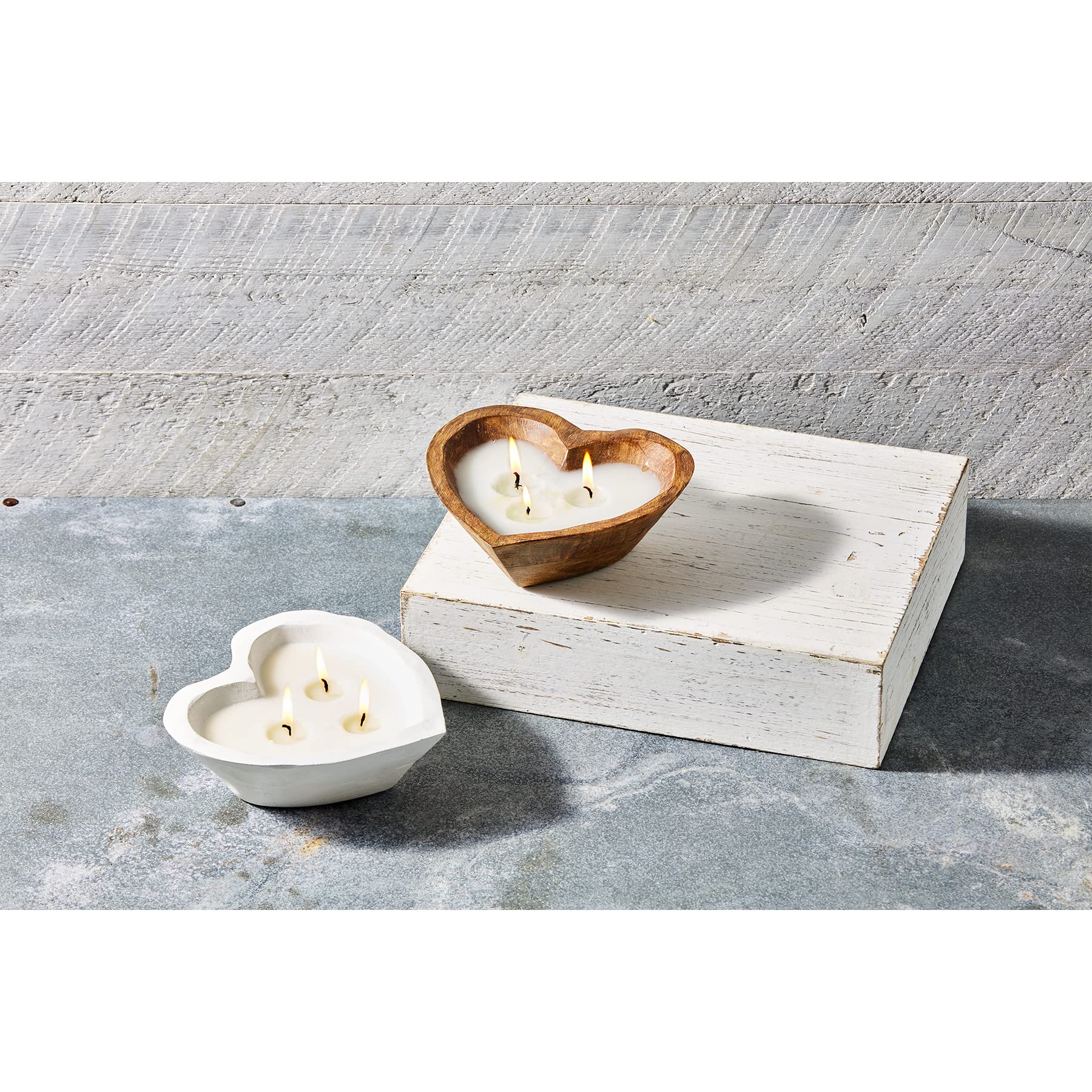 Mud Pie Heart Dough Bowl Scented Candle, Natural, 6.5