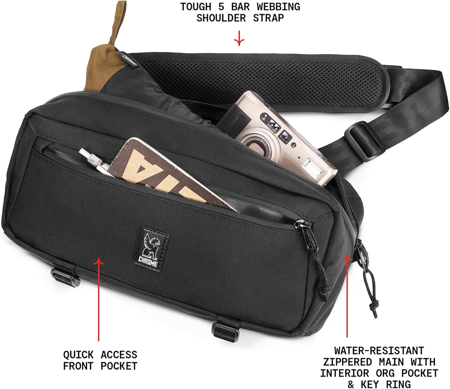 Chrome Industries Mini Kadet Sling Bag – Water Resistant Messenger Crossbody Bag - Image 5