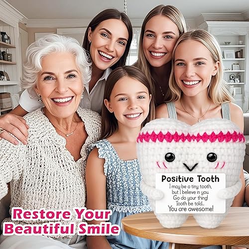 Miniatura 9 de Dientes de ganchillo positivos, Acción de Gracias, Navidad, cumpleaños, agradecimiento, regalos para mujeres, amigas, hermanas, compañeros de