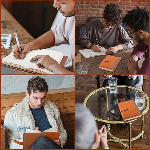 Miniatura 7 de CAGIE Cuaderno de diario rayado A5 con bolígrafo, cuadernos de negocios para el trabajo con 256 páginas, cuaderno de tapa dura con caja de regalo,