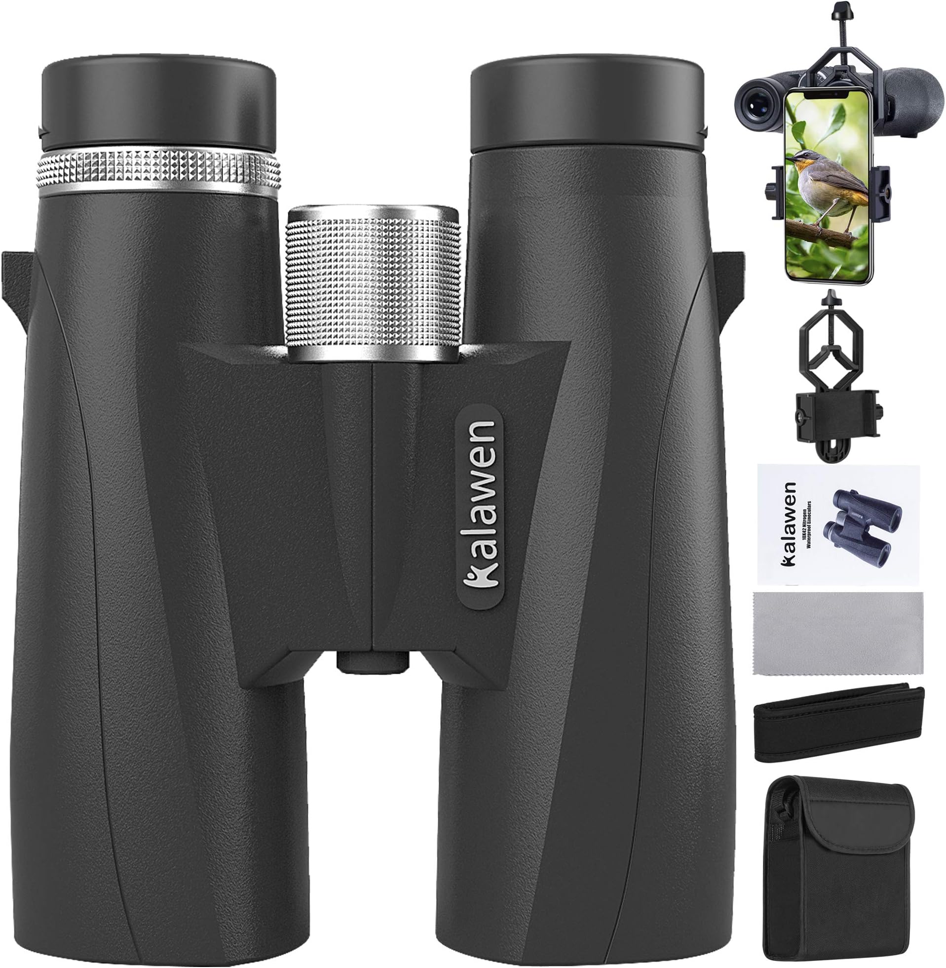 10x42 Binoculars for Adults, Binoculars for Bird Watching with Upgraded Phone Adapter, Waterproof Binoculars for Hunting Travel