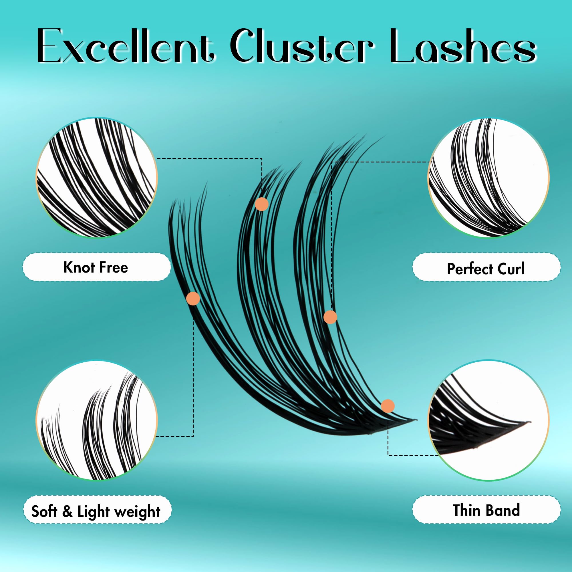 GEMERRY DIY Cluster Eyelash Extensions Kit with Lash Bond and Seal and Applicator for Beginners 280 PCS Individual Lash Cluster Kit 0.07D 10-18 Mix - Image 3
