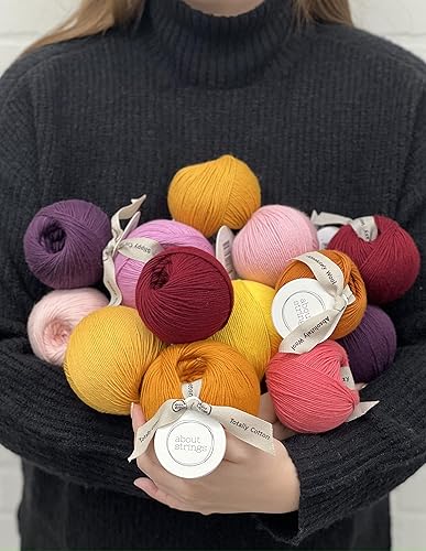 Miniatura 4 de About Strings Lazy Wool - Hilo mezcla de lana merina No. 3 Light DK, 1.76 onzas, 109 yardas por bola, paquete de 4 unidades (crema)