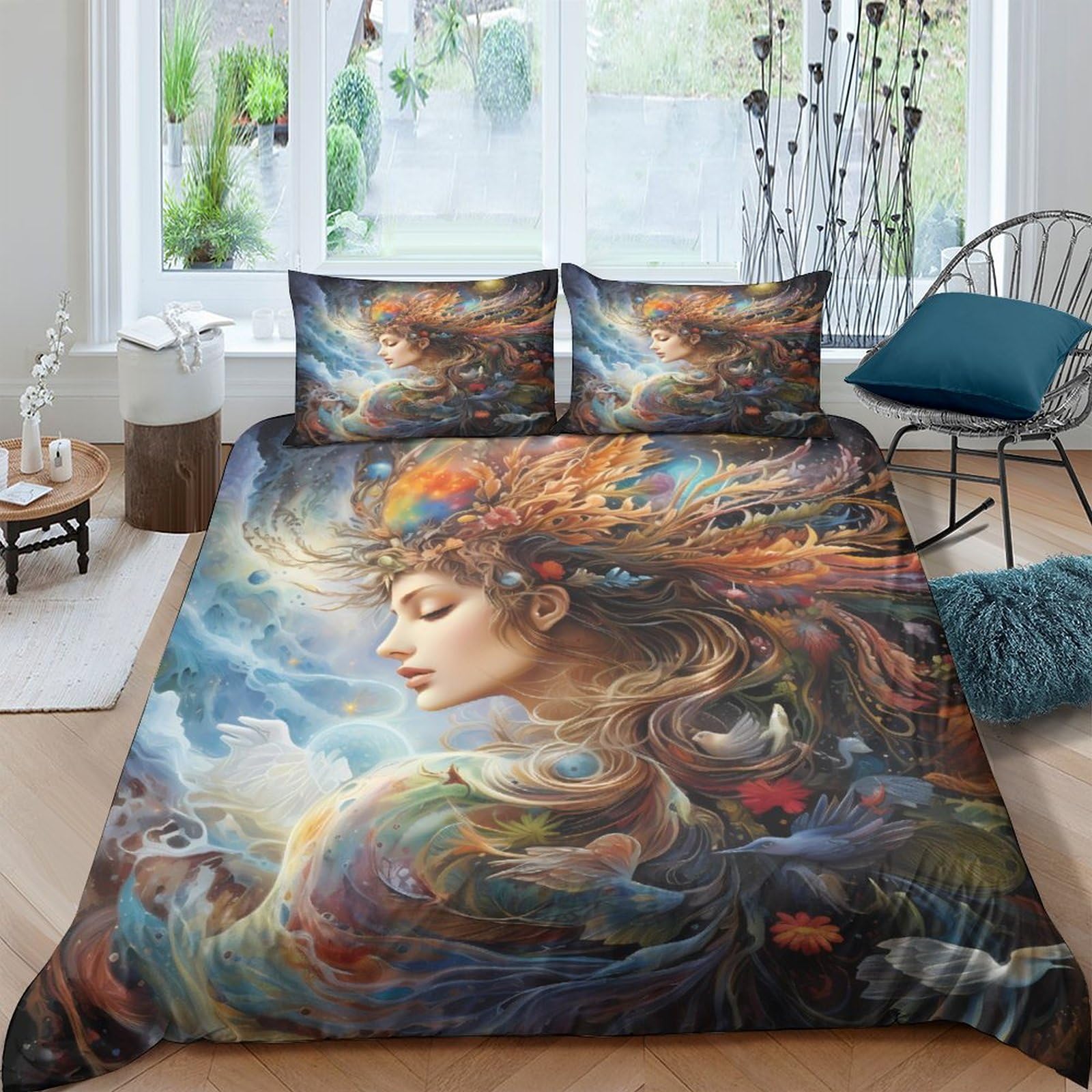 Housse de couette pour adultes et enfants parure de lit anti-plis imprimée 3D