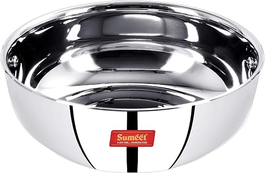 Sumeet Stainless Steel Induction Bottom Encapsulated Gas Stove Friendly Tasra Size No.13 2.3 LTR Mirror Finish, 2.3 liters