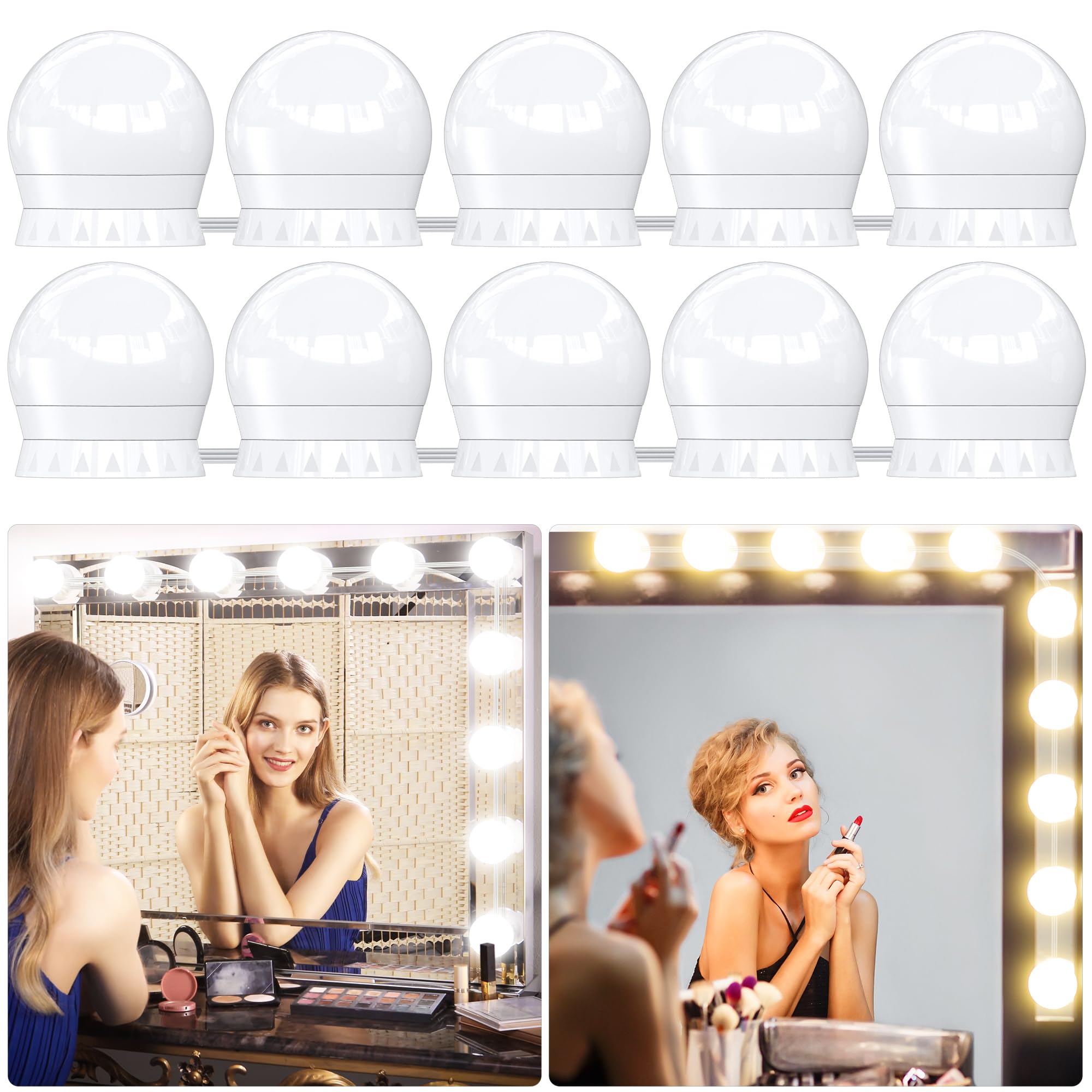 daphomeu LED Espejo Luz 3 Colores, Luz de Maquillaje Regulable, Lámpara de Tocador, Luz de Maquillaje, Regalo de Cumpleaños para Mujeres, Lámpara de Espejo para Espejo Cosmético, Espejo de Baño
