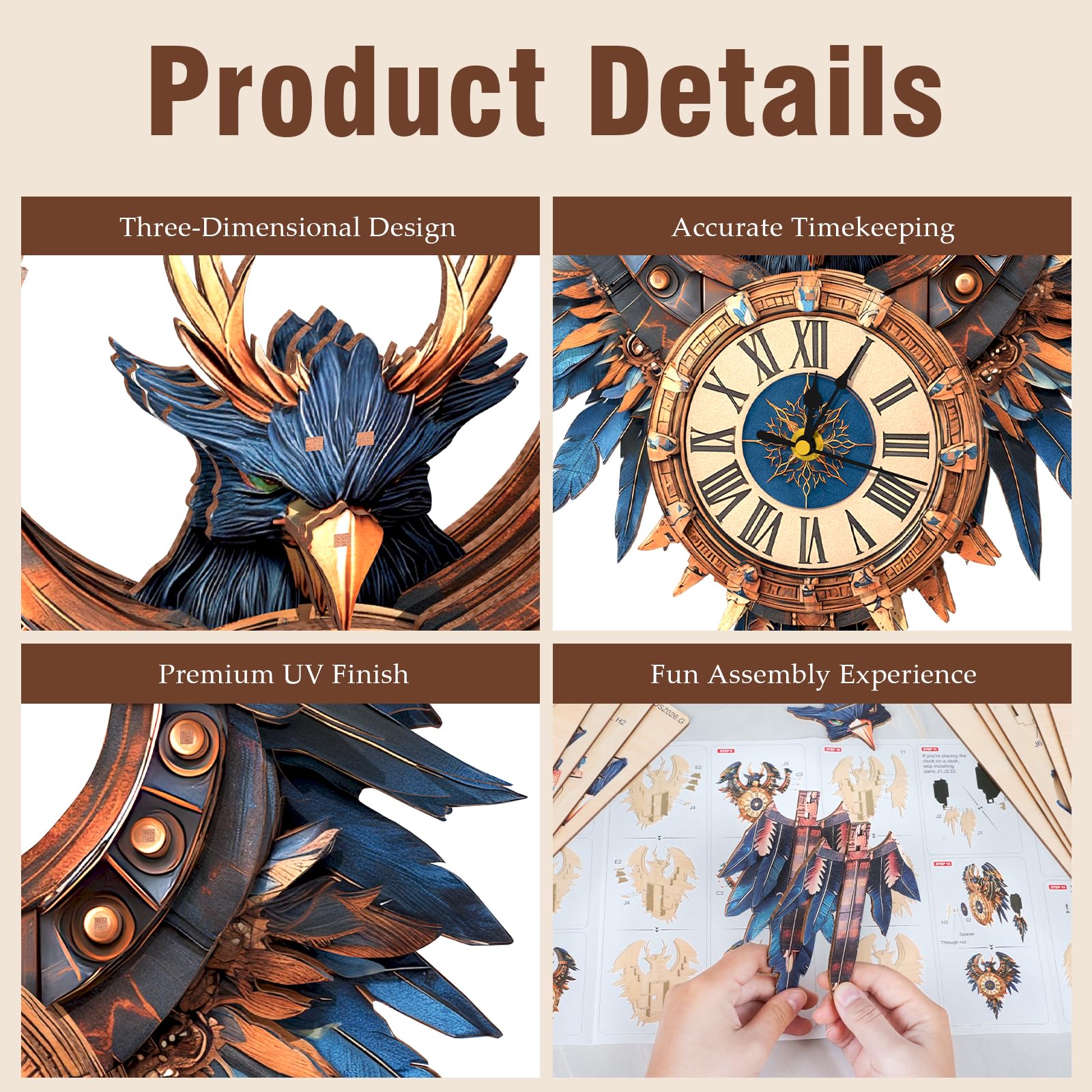 Thunderbird 3D Puzzle Clock Kit - Build Your Own! -4 Thunderbird 3D Puzzle Clock Kit - Build Your Own! -4