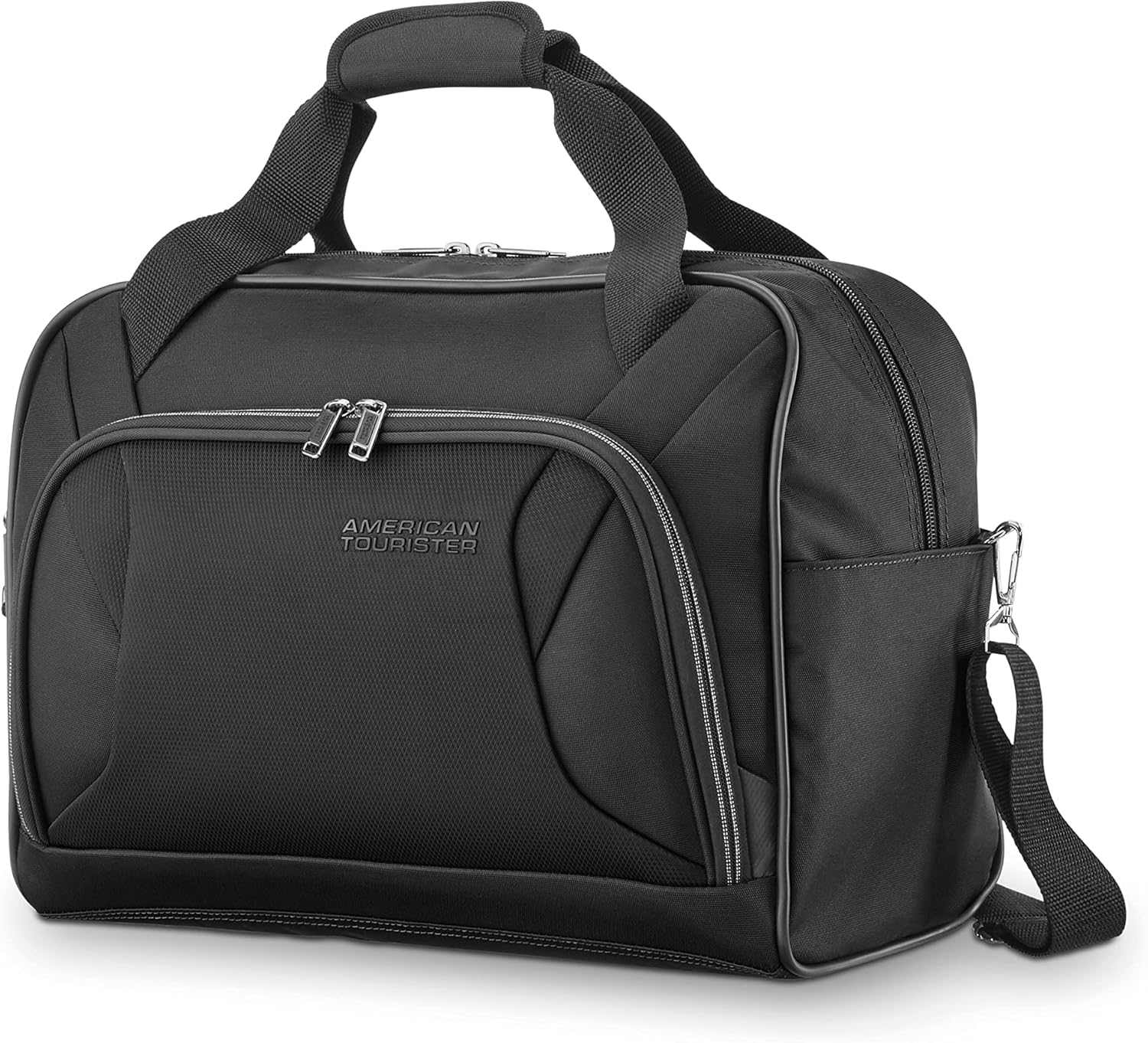 Amazon AMERICAN TOURISTER ズーム ソフトサイド スーツケース スピナーホイール付き, ブラック