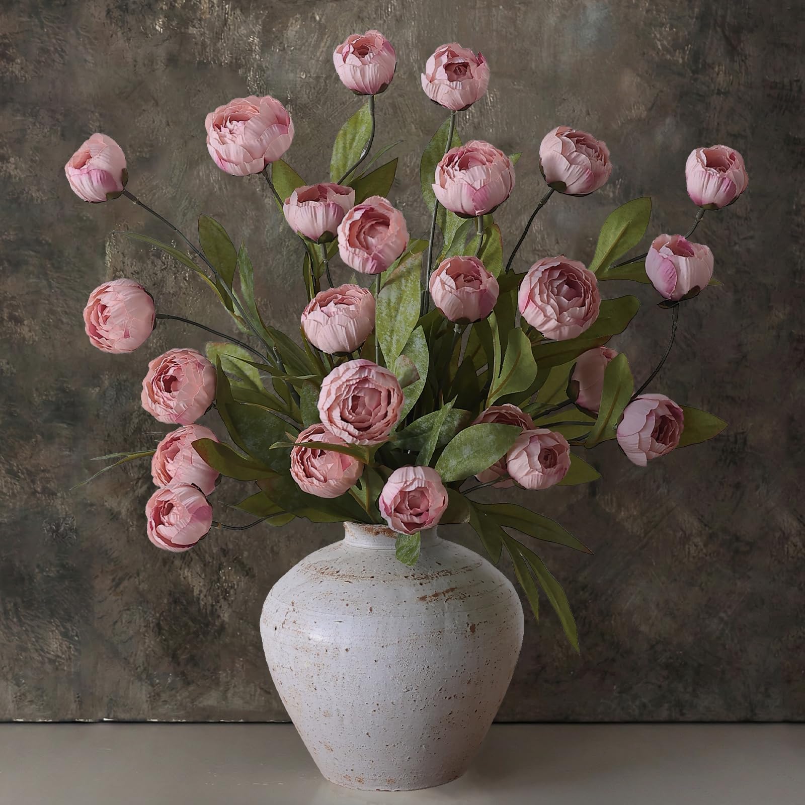 VIERENA 6 Pcs Faux Silk Peony